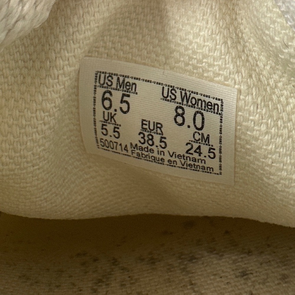 Vans SF Marshmallow White Floral Embroidered Sneakers Womens 8 Mens 6.5 - Picture 2 of 7